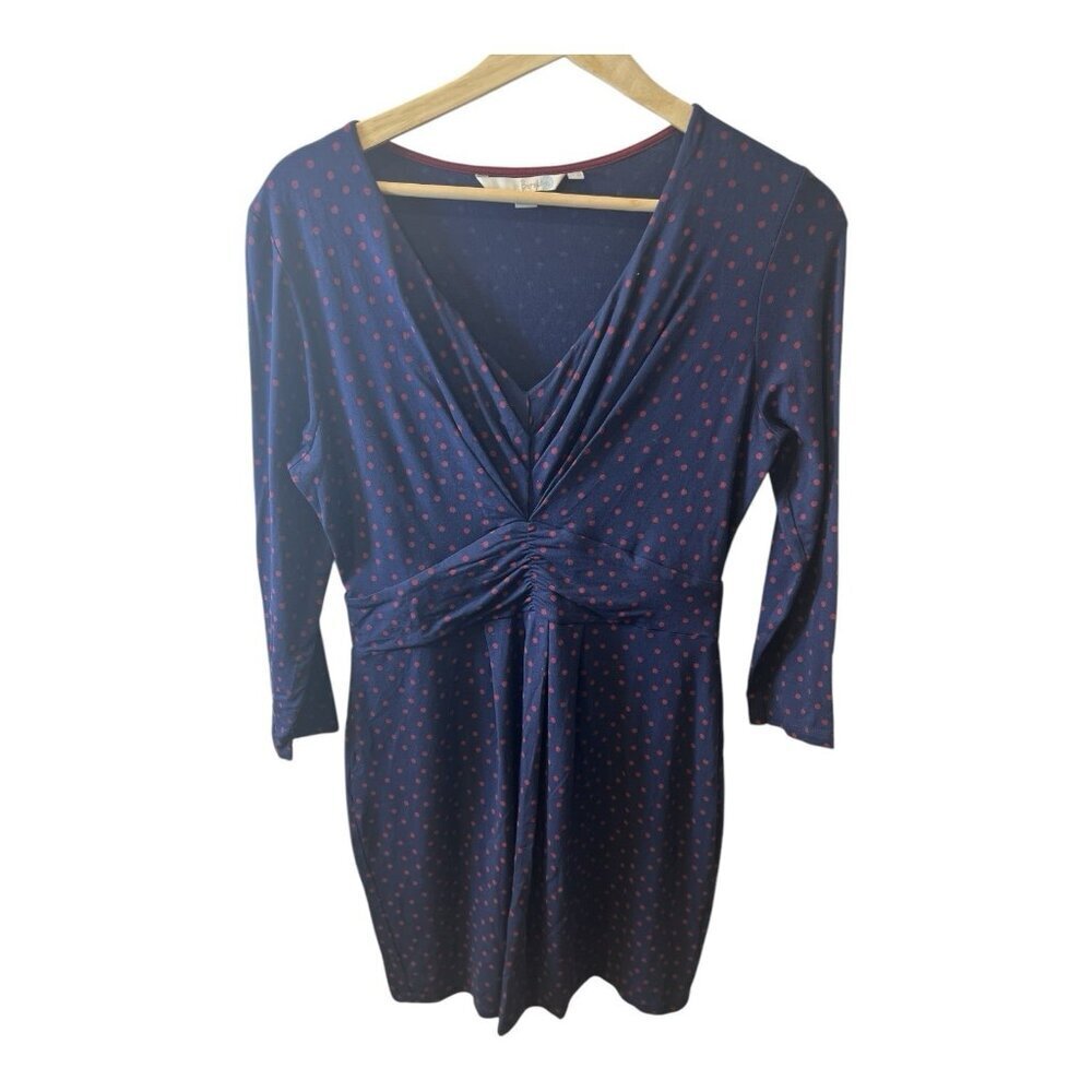 Boden Women’s Marion Printed Stretch Jersey Dress Size US 8 Navy Classic Office - Picture 3 of 8